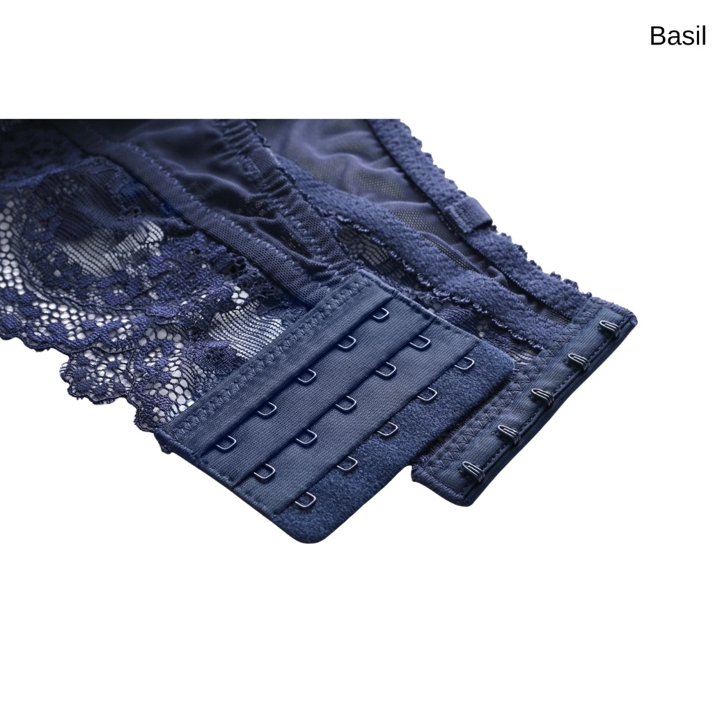 Bộ đồ lót QB05 nữ bộ áo ngực cúp mỏng có gọng viền Ren gợi cảm thoáng khí Basil
