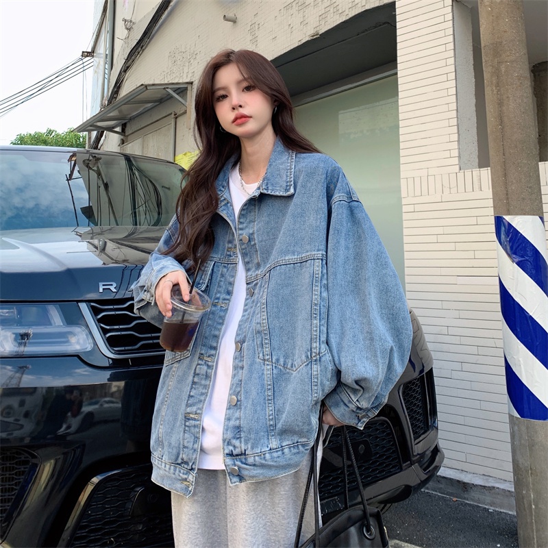 Áo Khoác Denim Dáng Rộng Đa Năng Thời Trang Mùa Thu Hàn Quốc Mới