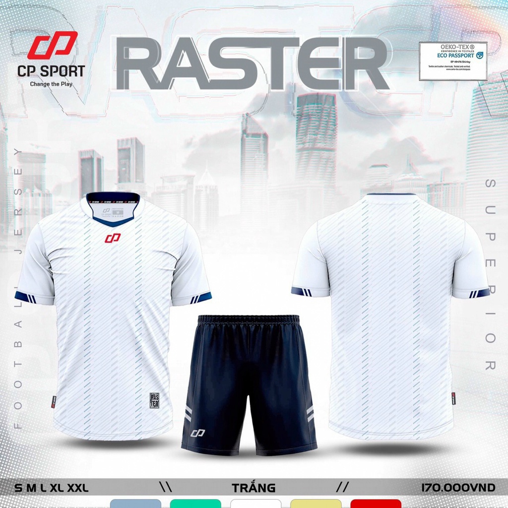 Áo đá bóng,đồ đá banh không logo thun mè cao cấp CP RASTER chuẩn thi đấu thấm hút mồ hôi cực đẹp – KION SPORTS