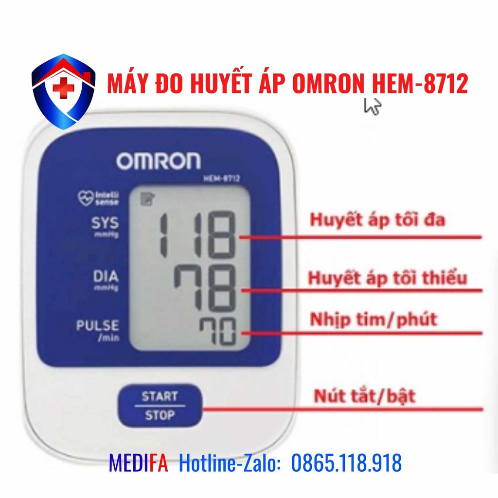 ✨Máy đo huyết áp bắp tay OMRON HEM-8712Hoàn toàn tự động Sử dụng đơn giản chỉ với 1 lần chạm✨