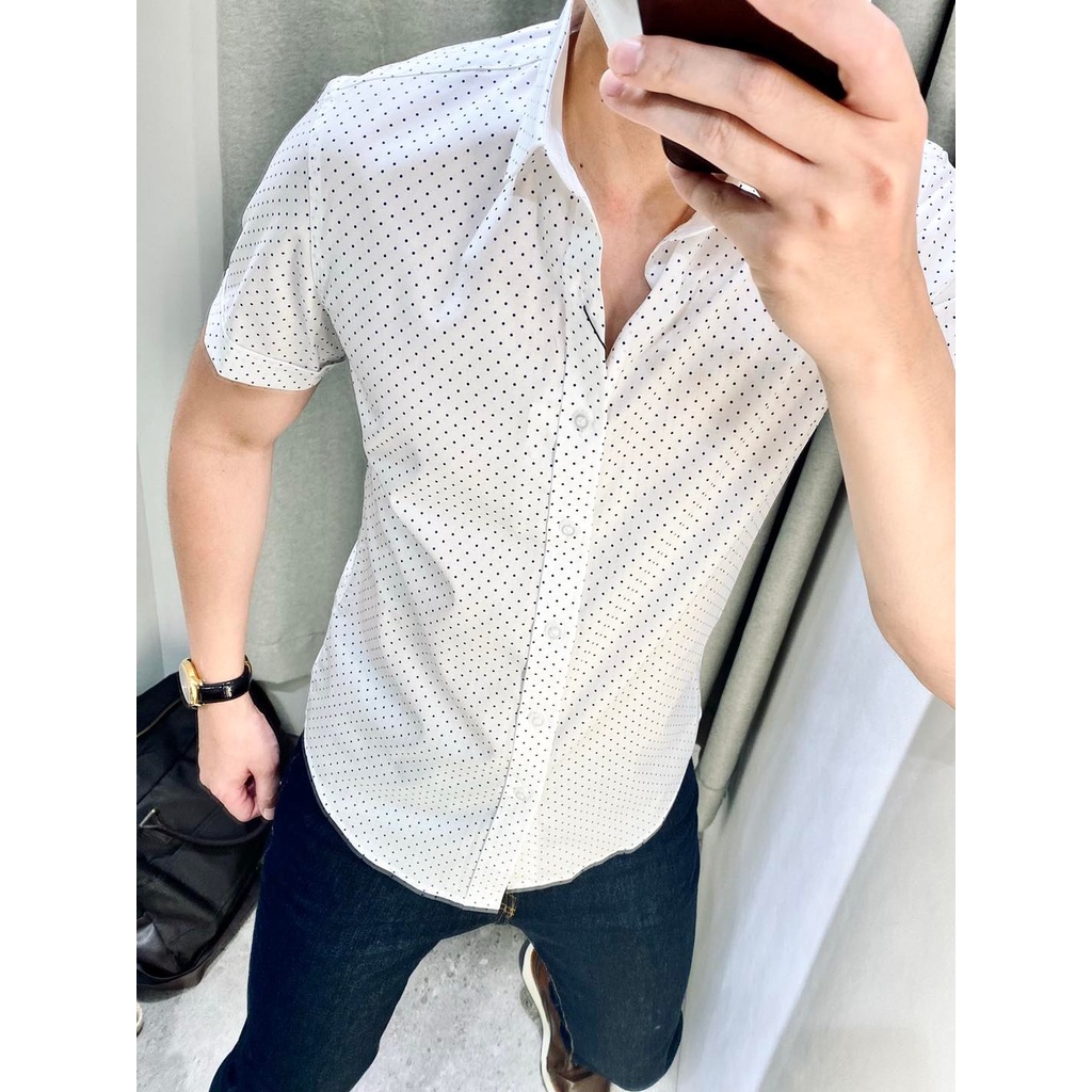 Sơ Mi Cộc Tay Màu Họa Tiết