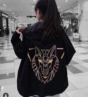 Áo khoác dù 2 lớp hình sói