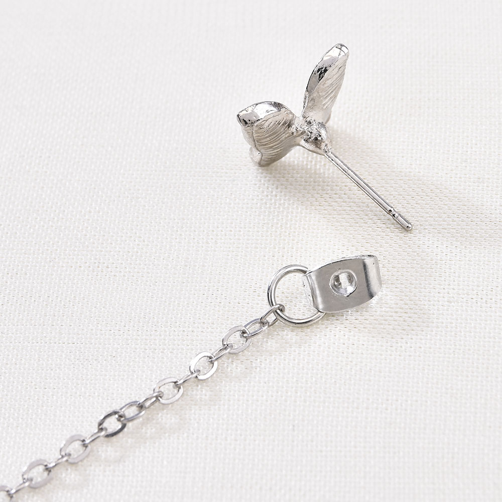 Bông tai dài mặt hình bướm đính đá đơn giản thời trang cho nữ