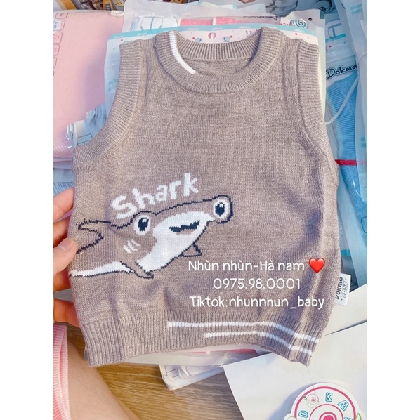 {Nhùn nhùn} Áo gile len chui  đầu Dokma DA982 cho bé từ 3-6m đến 18- 24 tháng