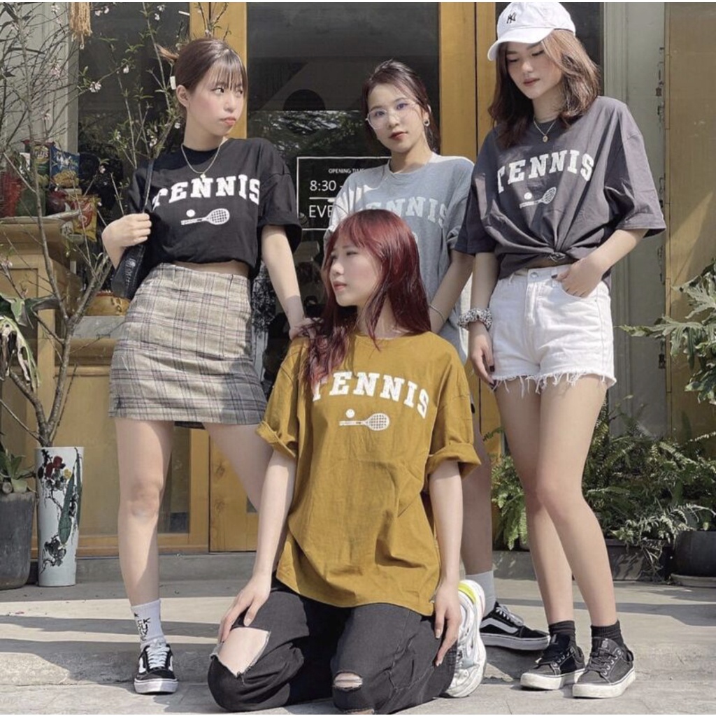 [Ảnh thật] Áo thun TENNIS cotton dáng rộng 136 | BigBuy360 - bigbuy360.vn