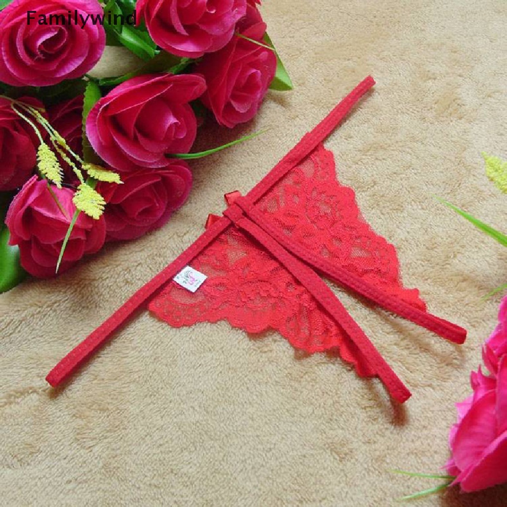 Quần lót ren lọt khe đính nơ thiết kế gợi cảm nhiều màu sắc cho nữ