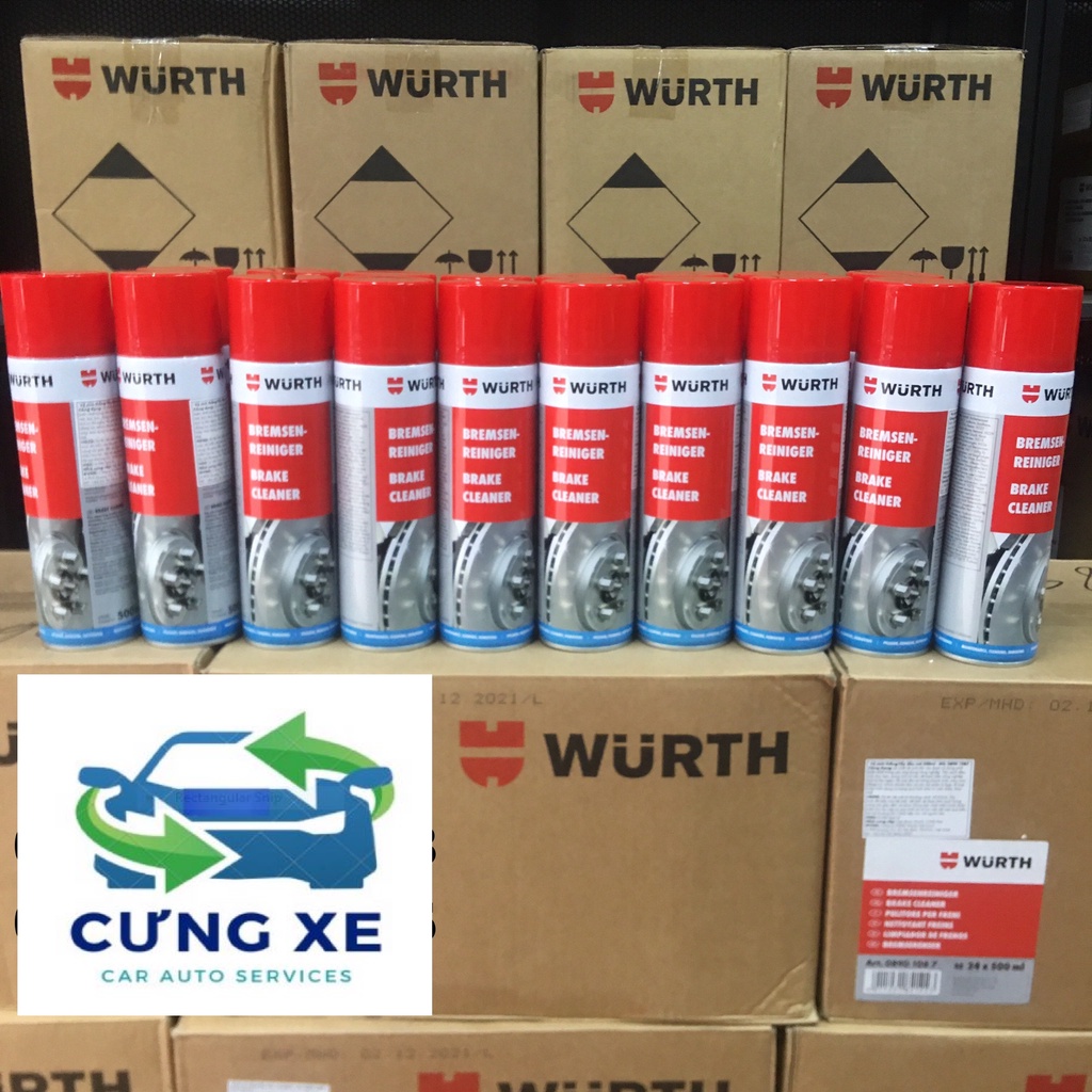 Chai xịt vệ sinh thắng ô tô - xe máy Wurth BRAKE CLEANER  No. 08901087- Hàng chính hãng Đức
