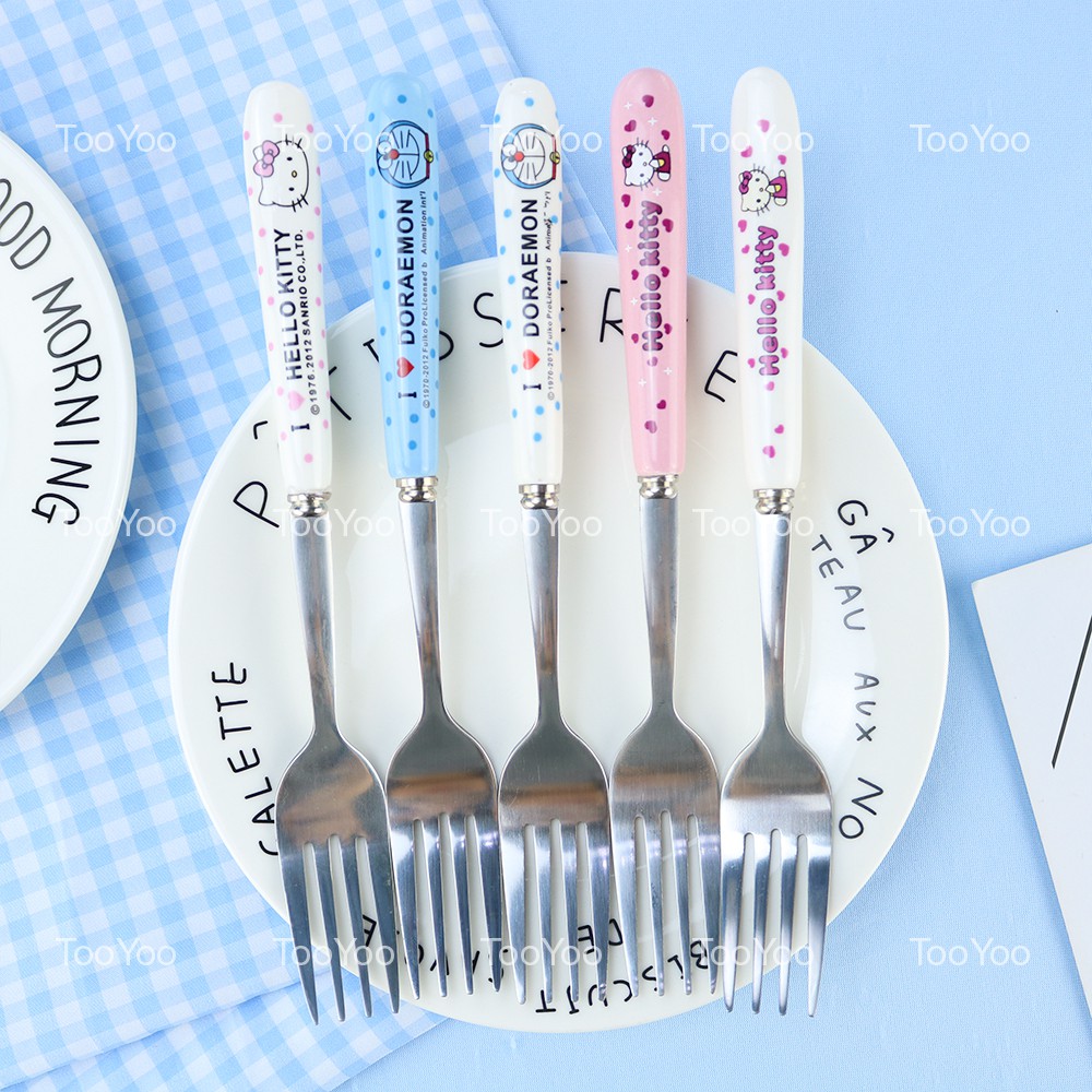 Bộ muỗng nĩa đũa cán sứ người lớn nhiều mẫu dễ thương cute TooYoo BK00358
