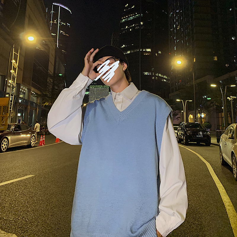 Áo Sweater Dệt Kim Cổ V Dáng Rộng Thời Trang Cho Nam Nữ 22SC145