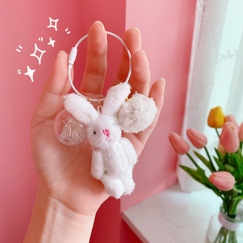 Móc khóa thỏ nhồi bông đáng yêu