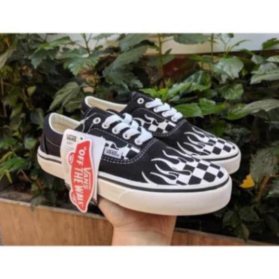 [Sale 3/3] [SALE SỐC-SẴN HÀNG] Giày vans era checherboard lửa đen trắng size 36->43 NAM NỮ Sale 11 -op1