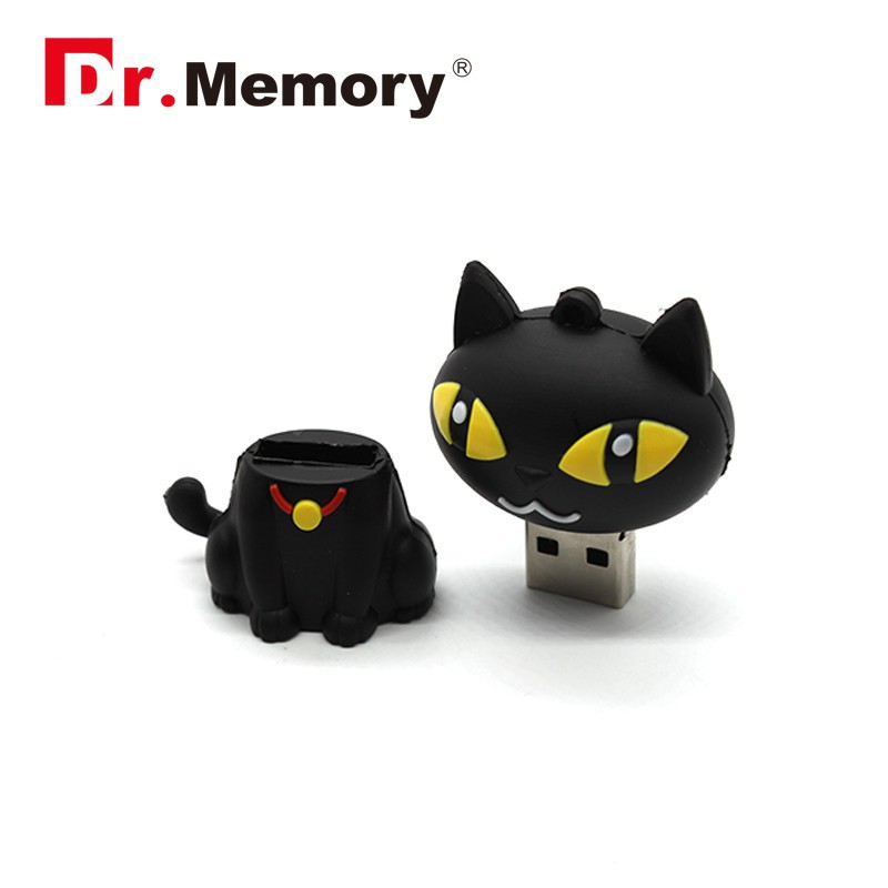 USB dung lượng 8GB~1TB hình chú mèo hoạt hình màu đen dễ thương