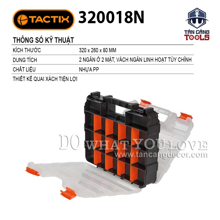 Hộp Đựng Linh Kiện Tiện Ích 34 Ngăn Gồm 2 Mặt Tactix 320028