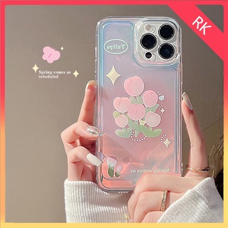 Ốp lưng iphone Ốp Điện Thoại In Hình Hoa Tulip Hồng Cho iphone13promax/12/Xs/11/7/8/Plus/Mini/ProMax RK CASE-III