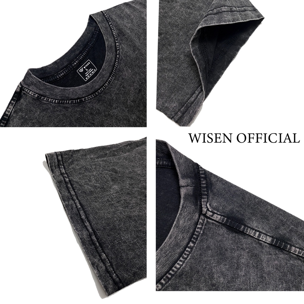 Áo thun wash WISEN CHANYOOU áo phông wash loang form rộng nam nữ unisex