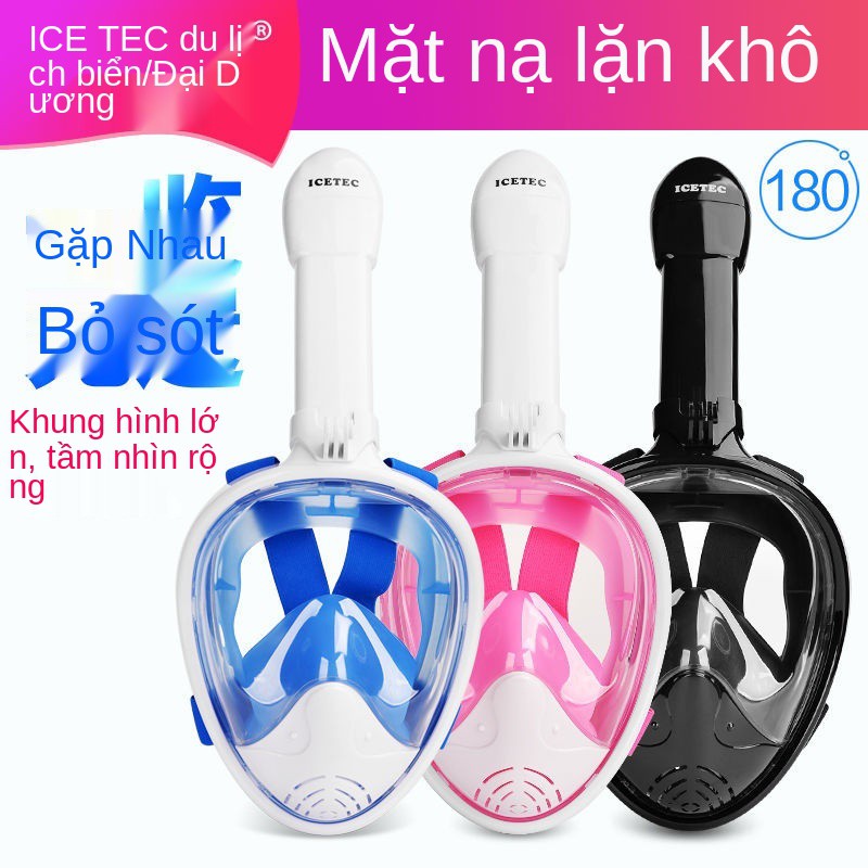 Snorkeling Thiết bị lặn Sambo Mặt nạ với ống thở khô đầy đủ phòng độc cho người lớn và trẻ em Kính