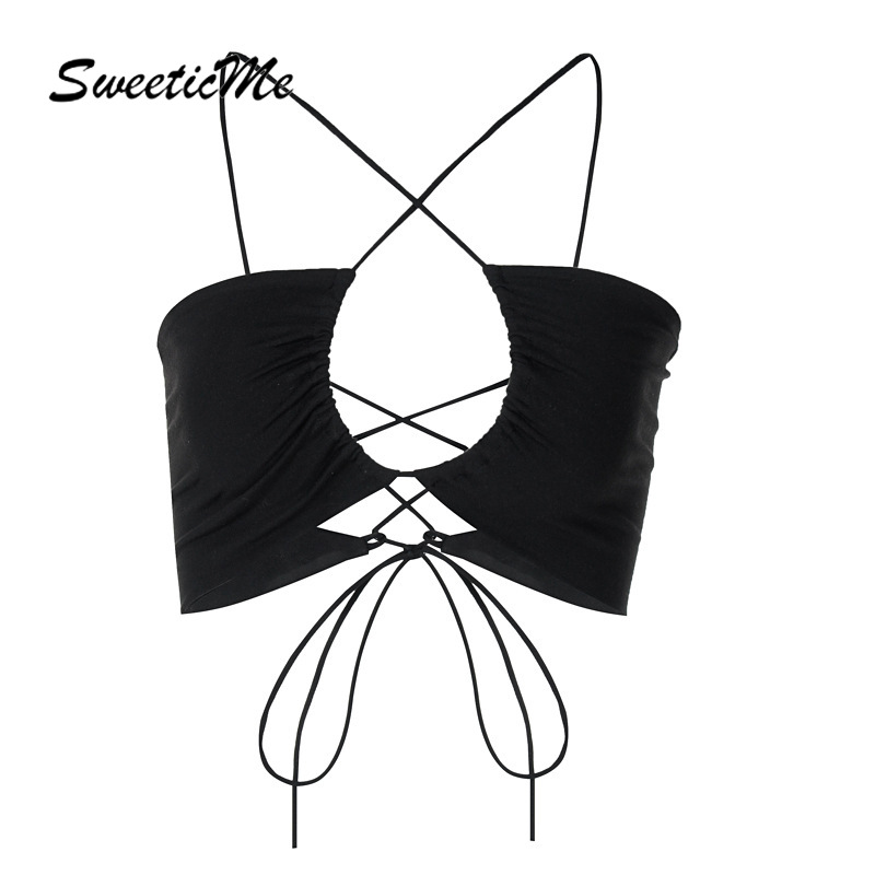 Áo Sát Nách Màu Trơn Phối Dây Quyến Rũ Cho Nữ 2021