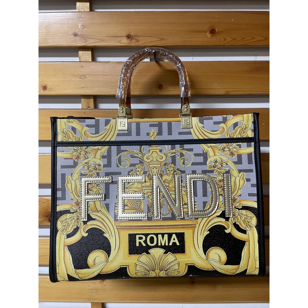 Túi Xách Đeo Vai / Xách Tay Cỡ Lớn In Họa Tiết graffiti Fendi Thời Trang Cho Nữ