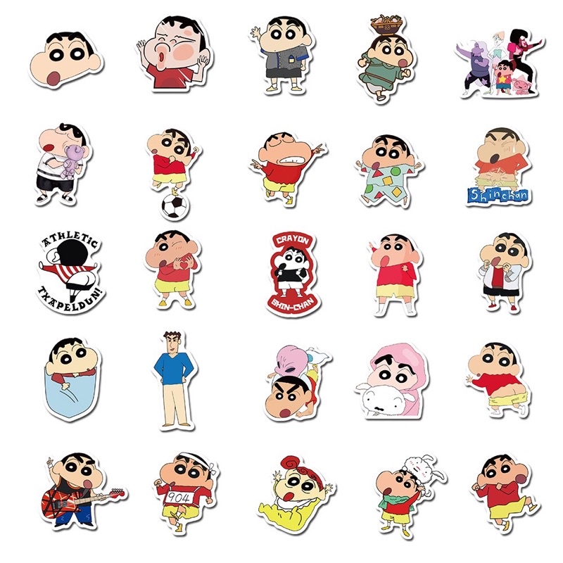 Hình Dán Sticker Shin Cậu Bé Bút Chì Chống Thấm Nước Trang Trí Mũ Bảo Hiểm, Vật dụng