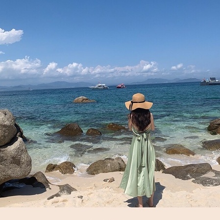 Đầm Maxi ,Váy Maxi Hở Lưng Thắt Nơ Sau Màu Xanh Ngọc Siêu Xinh cho Nữ