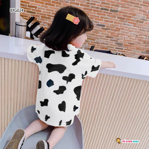 Đầm form rộng BÒ SỮA dễ thương cho bé gái 10 - 16 tuổi BXG025