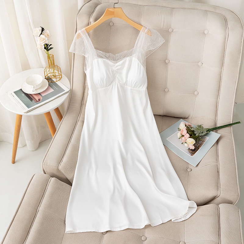 Đầm Ngủ Lụa Lạnh Phối Ren Có Mút Đệm Ngực Gợi Cảm Hàng Mới Dành Cho Bạn