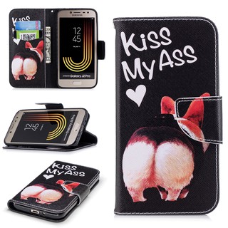 Bao da nắp gập họa tiết động vật xinh xắn cho Samsung Galaxy J2 Pro 2018