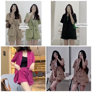 ♻️freeship♻️set bộ áo vest cúc kèm quần đùi siêu đẹp