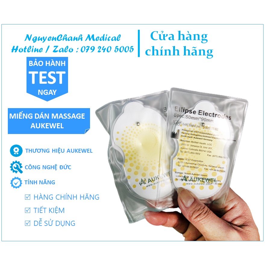 Cặp miếng dán Massage xung điện Aukewel (LOẠI TỐT) - Thương Hiệu Đức | Dán massage Bụng, Cơ, Dán điện cực