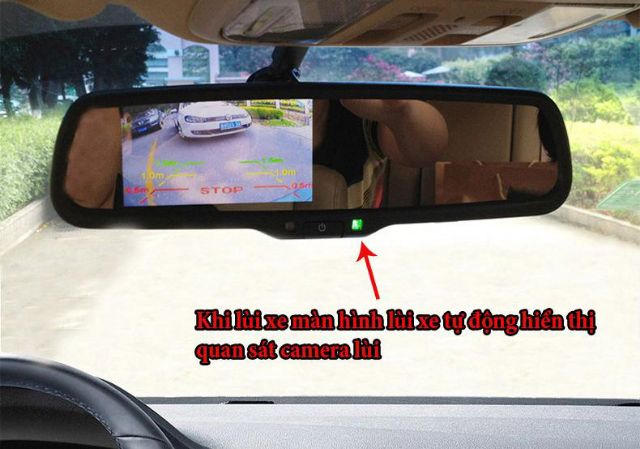 Màn hình thay chân gương 4.3 inchs ô tô, chống chói, chống lóa, tích hợp màn hình hiển thị camera cho ô tô