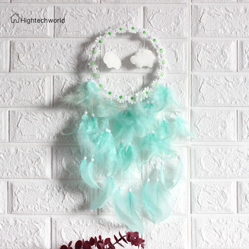 Dreamcatcher đèn LED đám mây hoa lông vũ trang trí phòng ngủ quà tặng sinh nhật