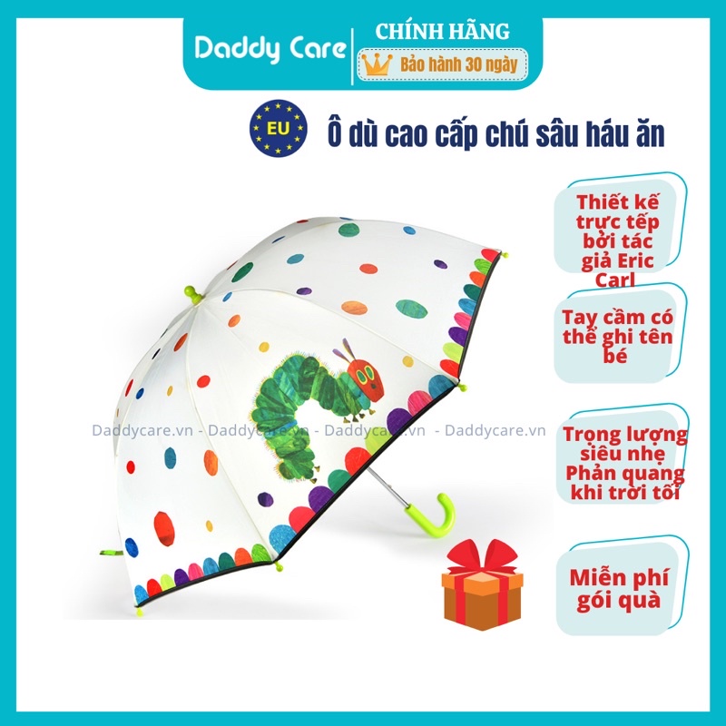 Ô cho bé Dù Che Mưa Che Nắng Mideer Hình Chú Sâu Háu Ăn The very hungry caterpillar Chất Lượng Cao