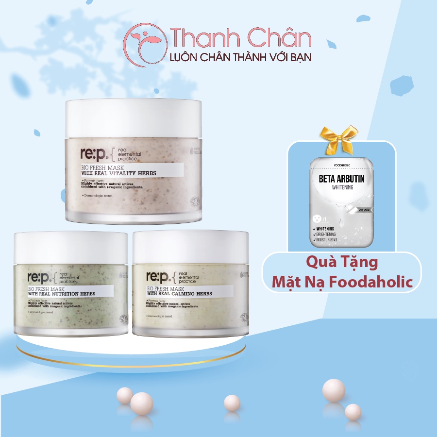 Mặt Nạ Đất Sét RE:P Giảm Mụn Và Se Khít Lỗ Chân Lông REP Bio Fresh Mask With Real Herbs 130g