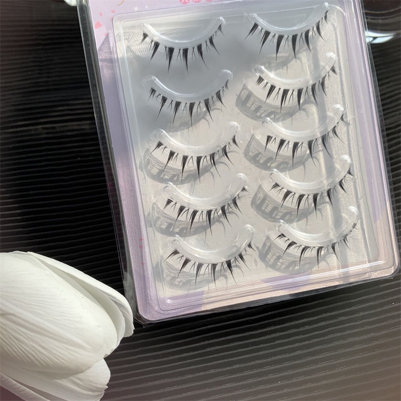 MengJieShangPin® Bộ 5 Cặp Lông Mi Giả Handmade Tái Sử Dụng Linh Hoạt M09