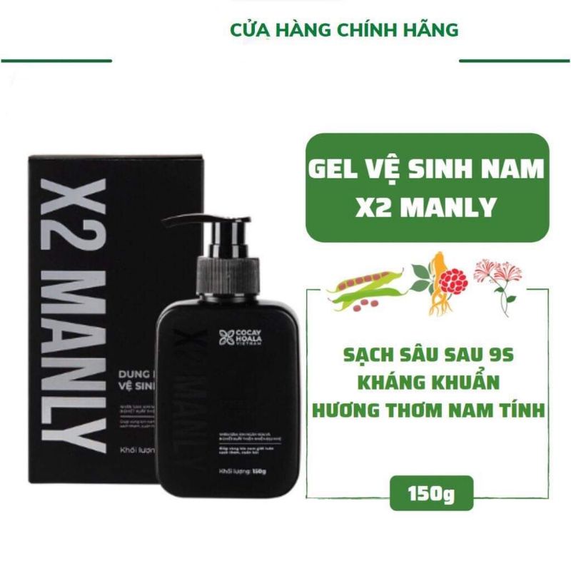 [MUA 1 TẶNG 1 ]Dung Dịch Vệ Sinh Nam X2 Manly - Làm sạch tức thì Lưu hương 24h dung tích 150g Cocayhoala