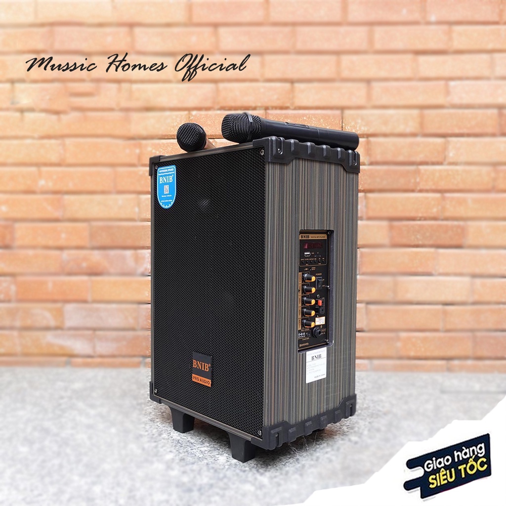 Loa Kéo Karaoke BNIB T10 Bass 25 | Loa kéo xách tay mini tặng kèm 2 tay micro không dây, chất lượng âm thanh hay