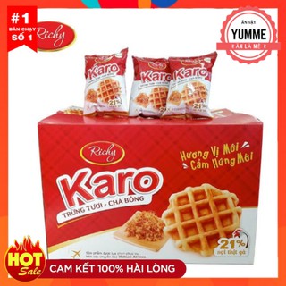 Bánh Karo ✌FREESHIP✌ Combo 24 Bánh Trứng Chà Bông KARO Thơm Ngon 28g