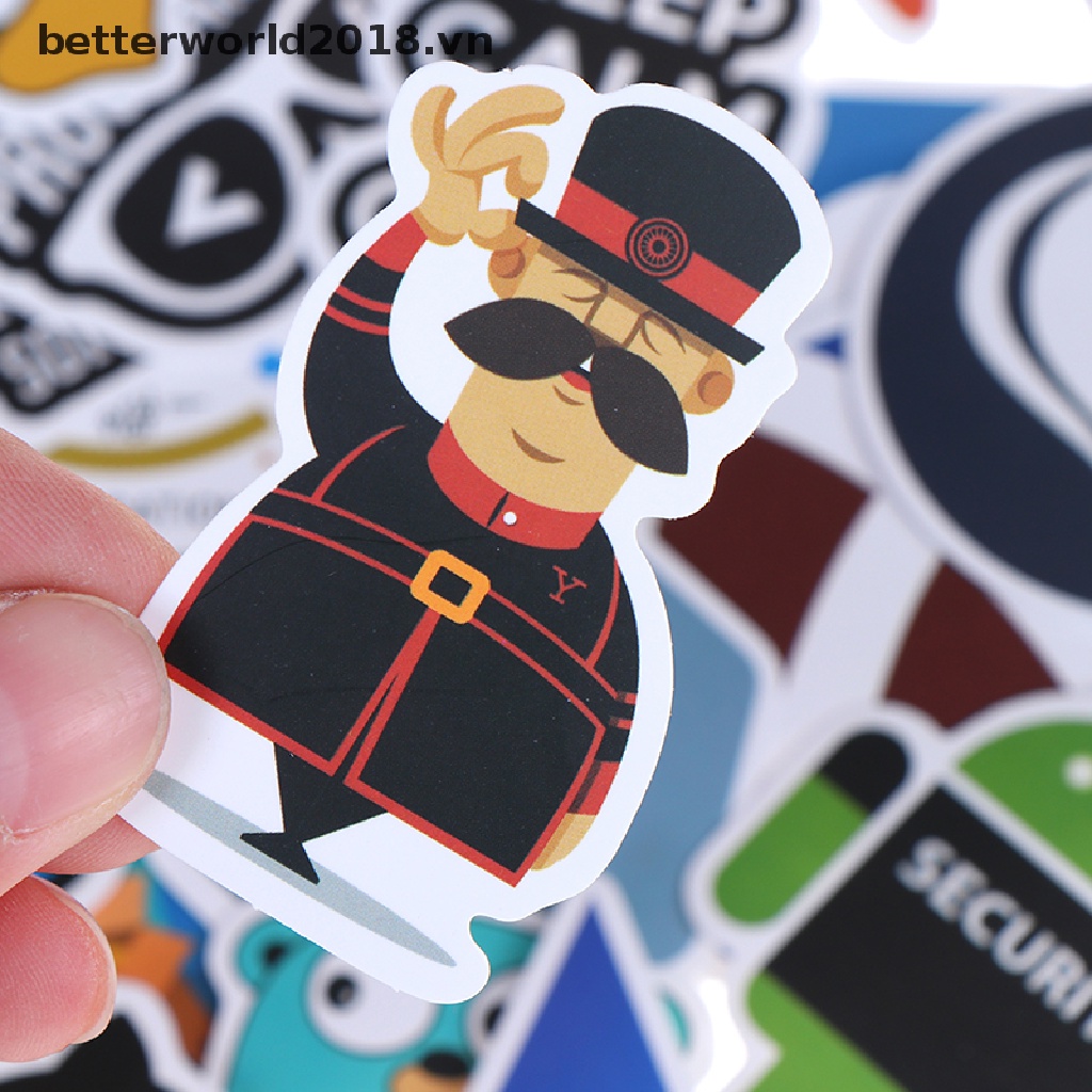 Set 50 Sticker Lập Trình Internet Java betterworld2018 Dùng Để Trang Trí Vali / Laptop / Xe Hơi / Guitar DIY