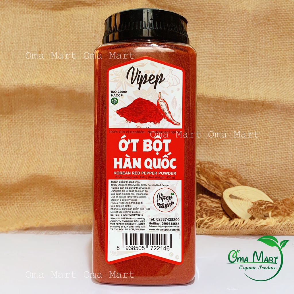 Bột ớt Hàn quốc (ít cay) Vipep 450g