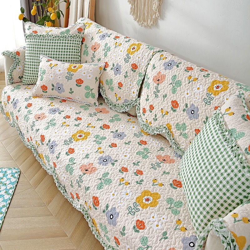Sofa Bọc Đệm Sofa Bông Kết Hợp Vải Chống Trượt ga bọc sofa bed / hình hoa drap bọc ghế sofa