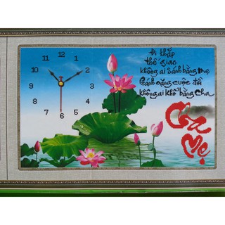 Tranh đính đá đồng hồ cha mẹ H806