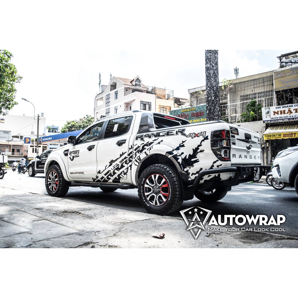Tem họa tiết xe Ranger Discovery Channel - Tem họa tiết ô tô Ford, tem dán sườn xe thể thao