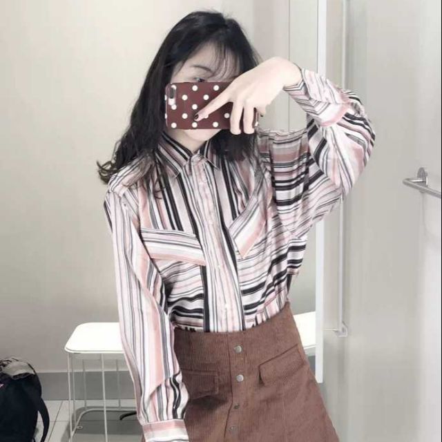 Áo sơ mi kẻ có túi