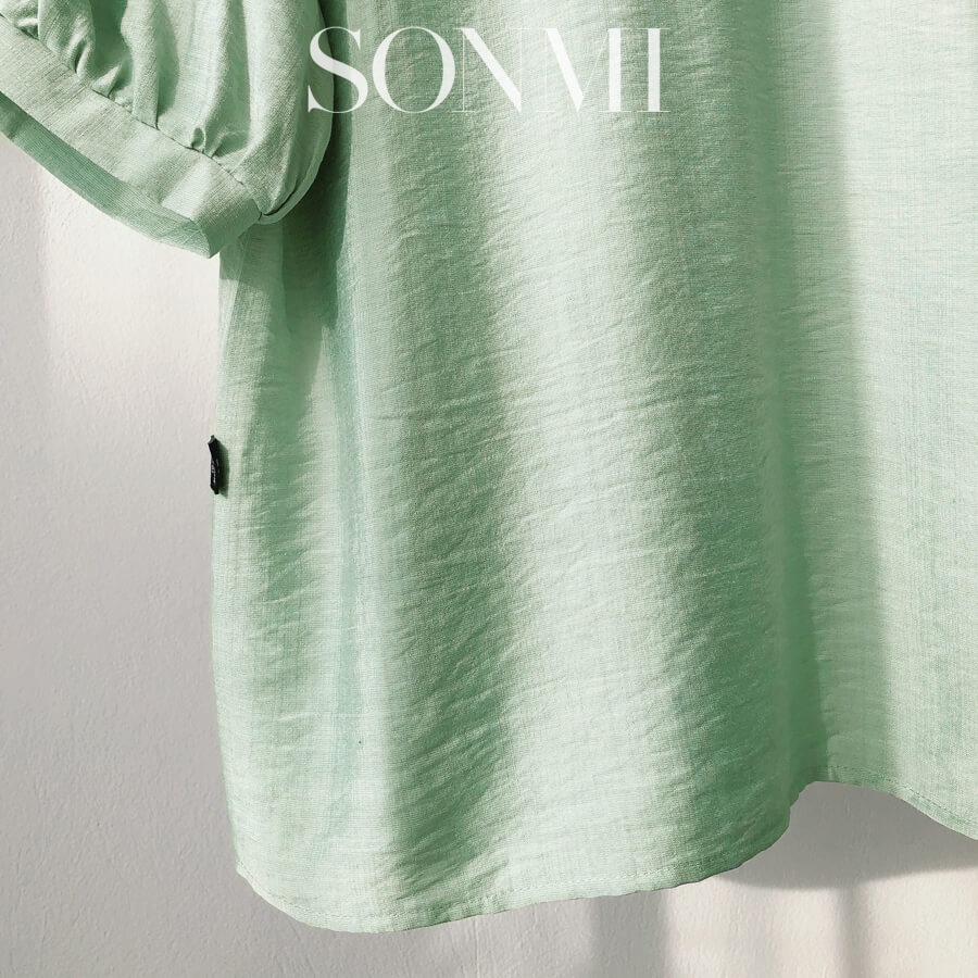 Áo Sơ Mi Nữ Tay Phồng Công Sở SONMI Hàn Quốc Form Tay Ngắn Cổ Vest Vải Đũi Lụa Cao Cấp Dễ Thương Nhiều Màu JULIA PARKER