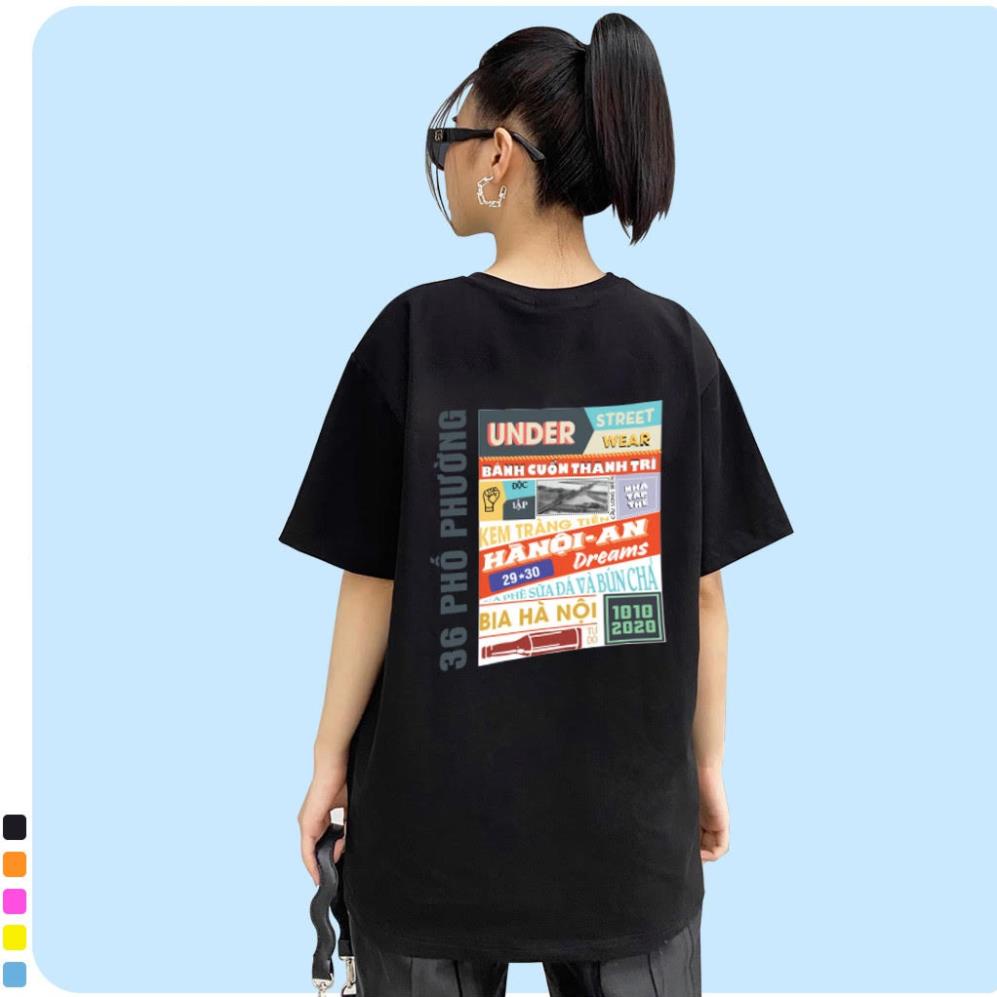 Áo Thun Tay Lỡ Hà Nội 36 phố phường Áo Phông Cotton HÀ NỘI XỊN Nam Nữ Unisex form rộng oversize (V243))