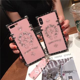 OPPO Reno3 Pro A91 A31 Realme 5 Vivo V17 V17 Pro S1 Pro Huawei P40 P40 Pro Samsung S20 S20 Plus S20 Ultra A91 A81 A71 A51 Fashion Vogue Pink Chrome Heart Chian Soft Square Phone Case