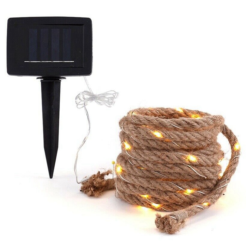 Dây Đèn Led Sử Dụng Năng Lượng Mặt Trời Dạng Dây Thừng Phong Cách Vintage