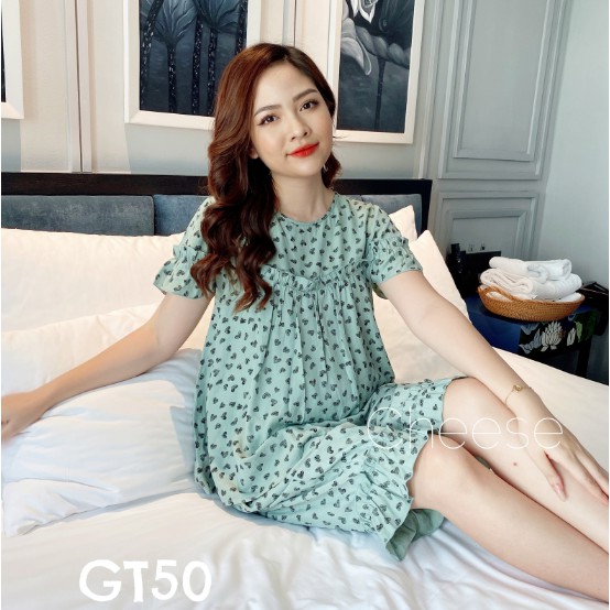 Bộ Bầu Mặc Nhà Mùa Hè Chất Mát Có Khóa Sau Sinh CHEESE GT50