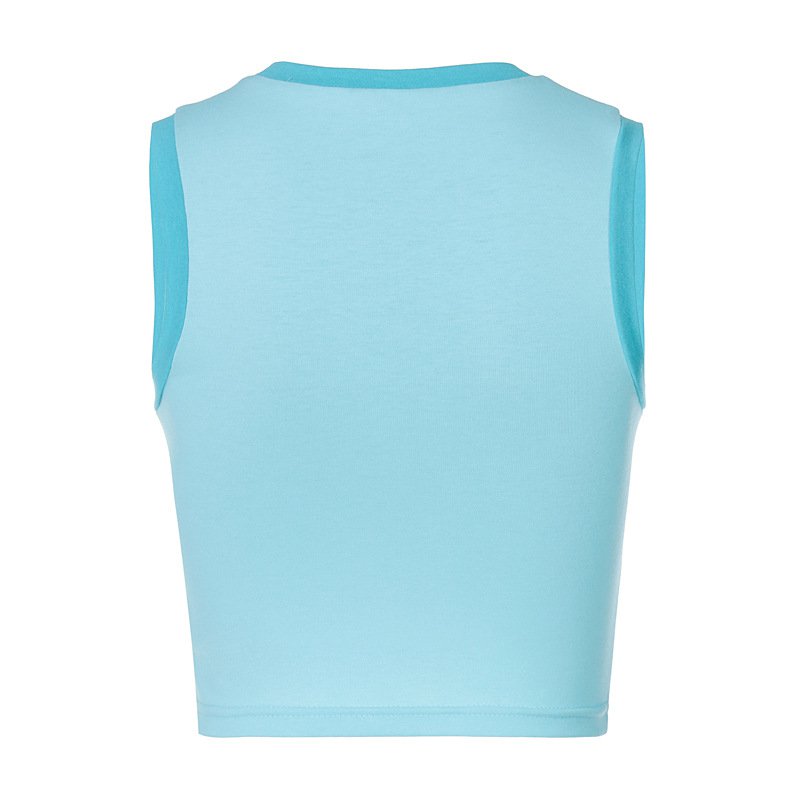 Áo Croptop Cổ Tròn In Chữ Và Bướm Xinh Xắn Cho Nữ