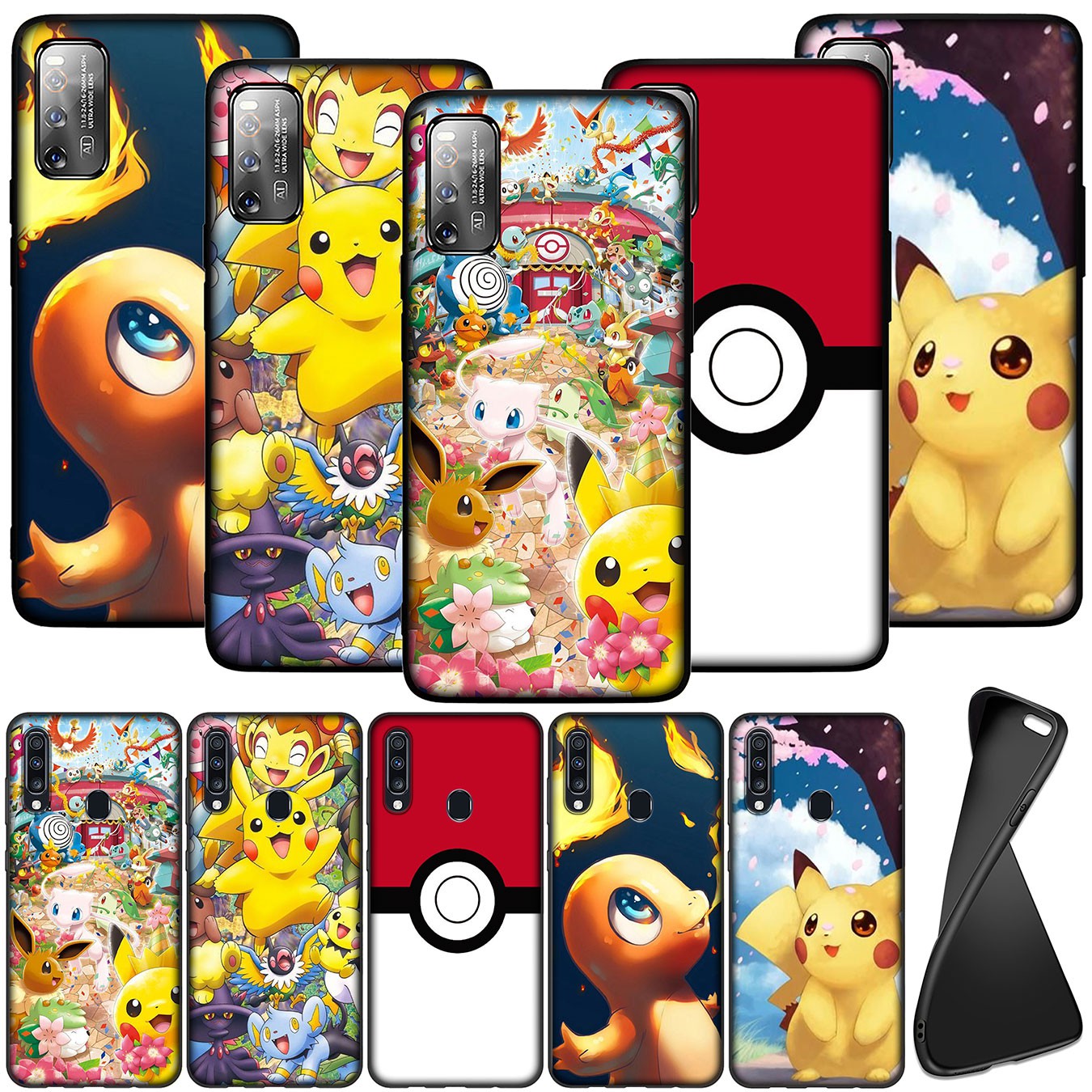 Soft Silicone Samsung Galaxy Note 20 Ultra 10 Plus Lite 9 8 A11 A51 A71 + Phone Case Pokémon Pikachu Casing